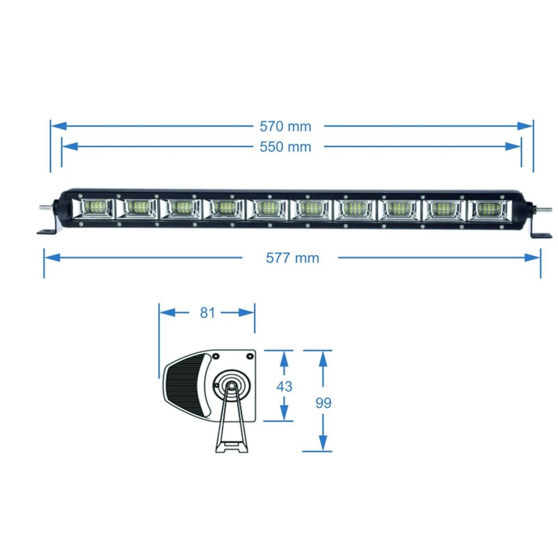 SHARK LED LIGHT BAR , ETI LED, 21,5",100W LED fényrámpa
