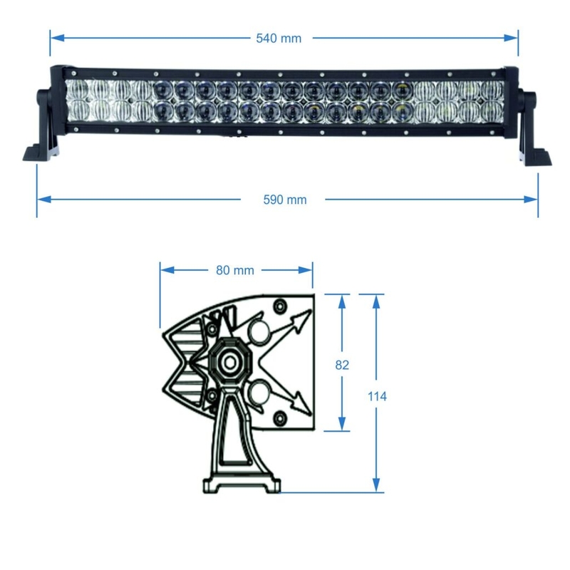 SHARK LED LIGHT BAR 20", CURVED, 120W, R 560 MM - 5D LED ívelt fényrámpa
