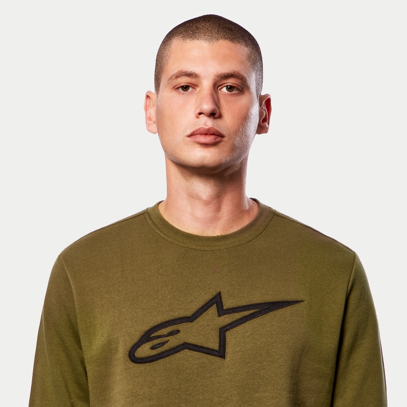 Alpinestars Ageless Crew Fleece pulóver zöld-fekete