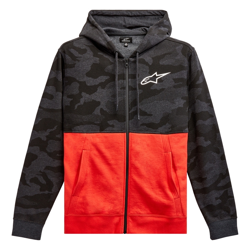 Alpinestars Camo Block Hoodie pulóver camo szürke-fluo piros