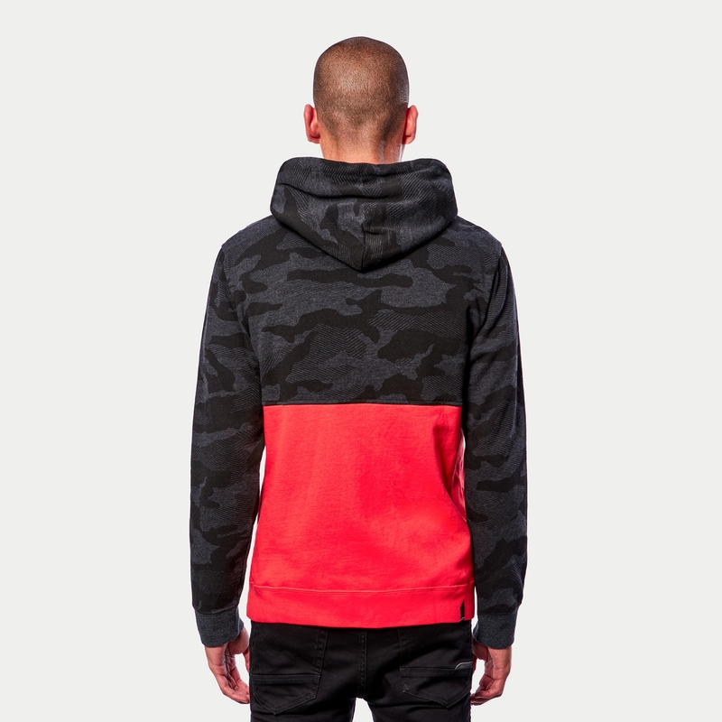 Alpinestars Camo Block Hoodie pulóver camo szürke-fluo piros