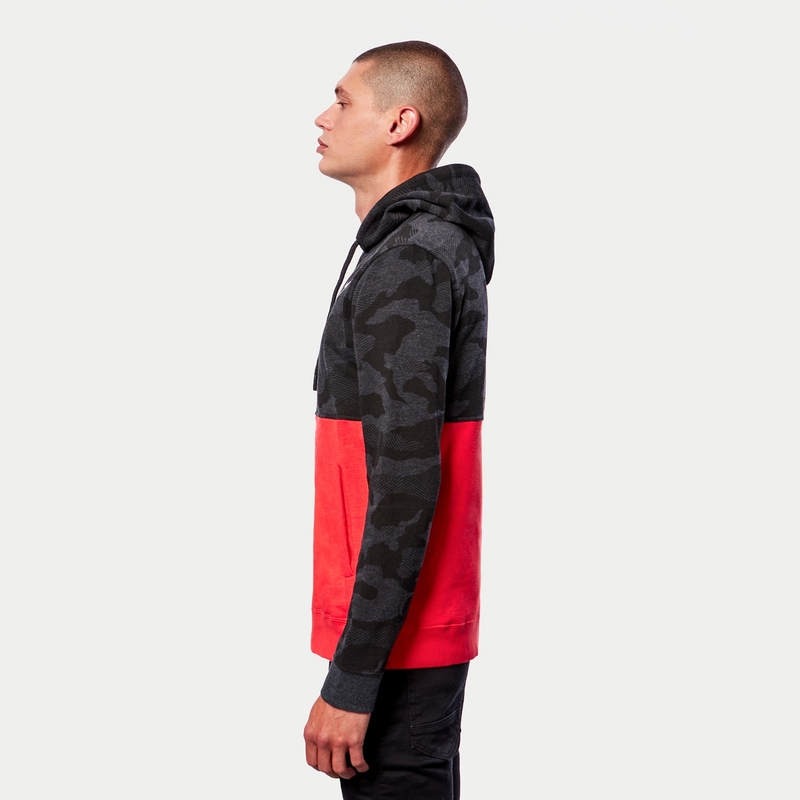 Alpinestars Camo Block Hoodie pulóver camo szürke-fluo piros