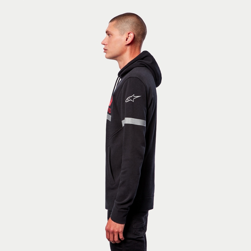Alpinestars Club Hoodie pulóver fekete-piros-kék-szürke