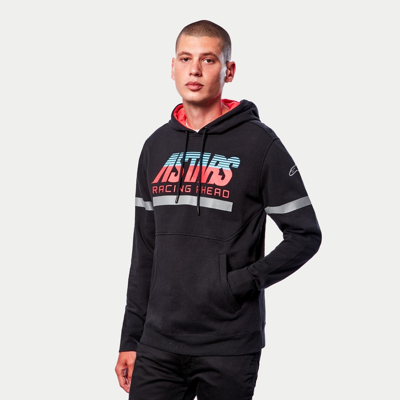 Alpinestars Club Hoodie pulóver fekete-piros-kék-szürke