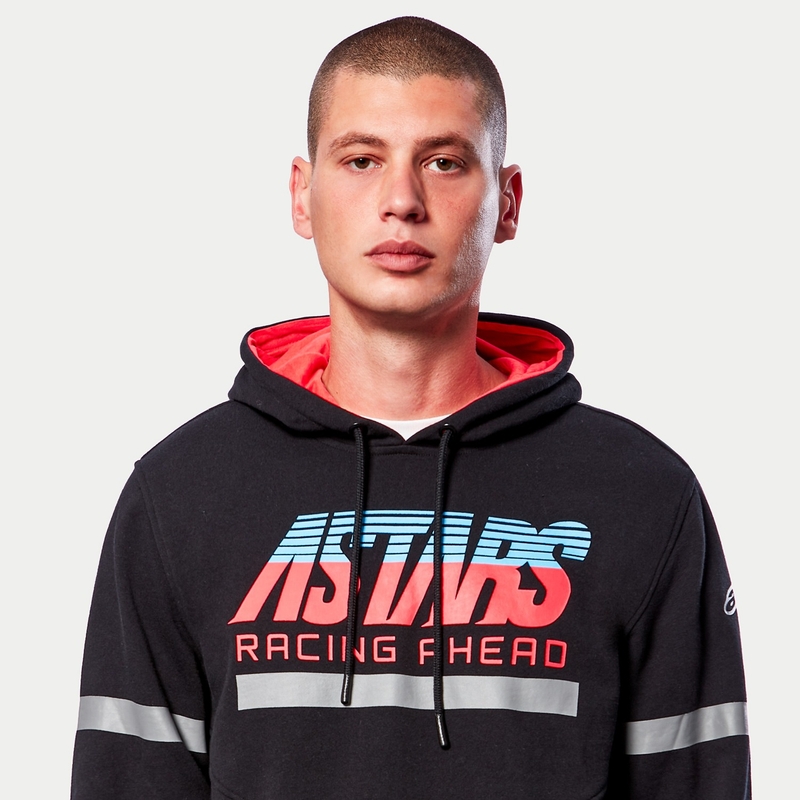 Alpinestars Club Hoodie pulóver fekete-piros-kék-szürke