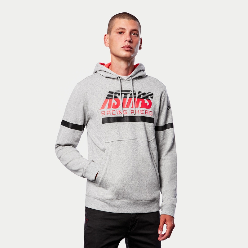 Alpinestars Club Hoodie pulóver szürke-fekete-piros