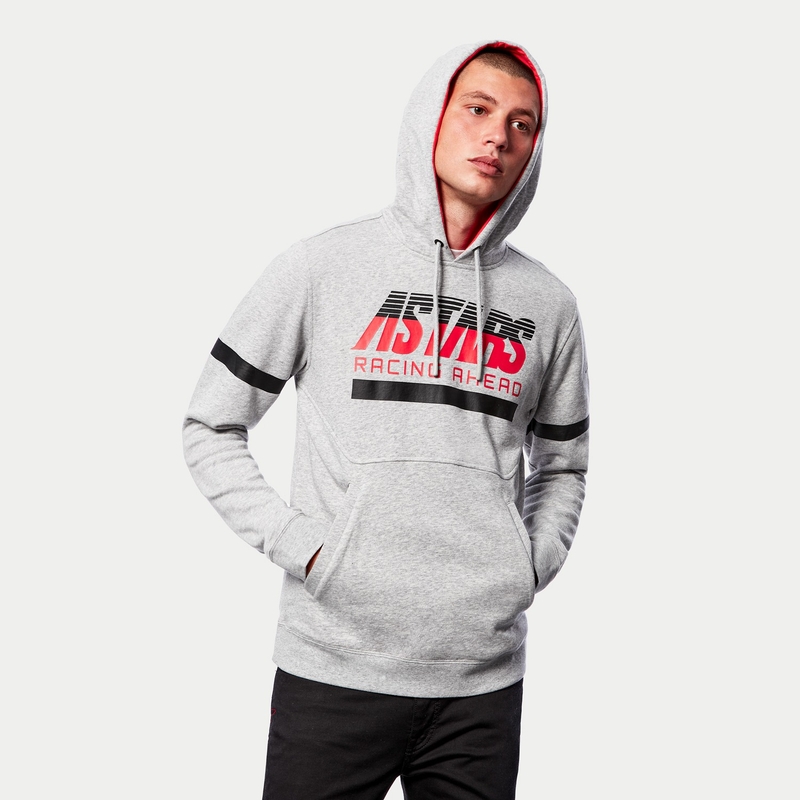 Alpinestars Club Hoodie pulóver szürke-fekete-piros