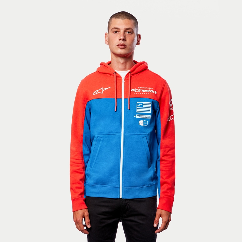 Alpinestars H Block Hoodie pulóver fluo piros-világos kék