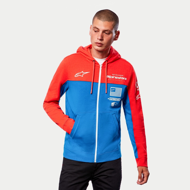 Alpinestars H Block Hoodie pulóver fluo piros-világos kék