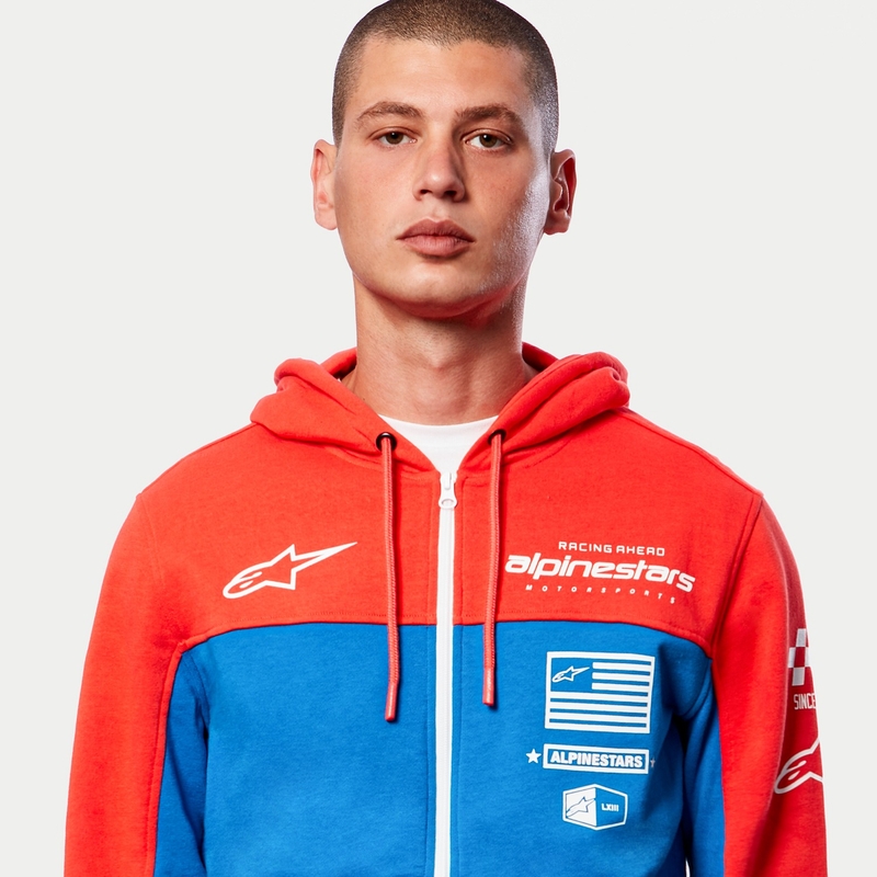 Alpinestars H Block Hoodie pulóver fluo piros-világos kék