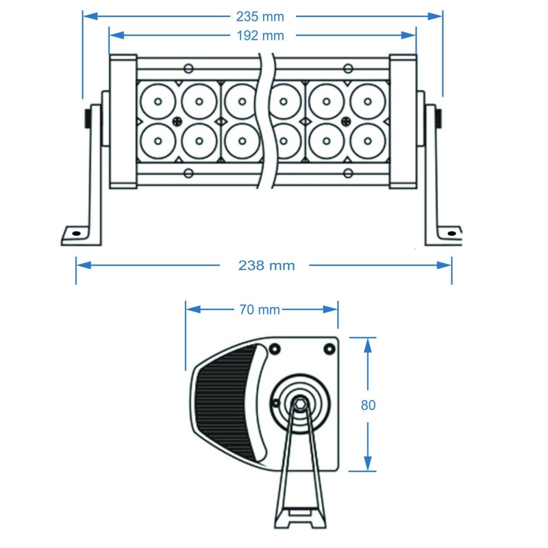 SHARK LED LIGHT BAR 7,5", 6D, 36W LED fényrámpa