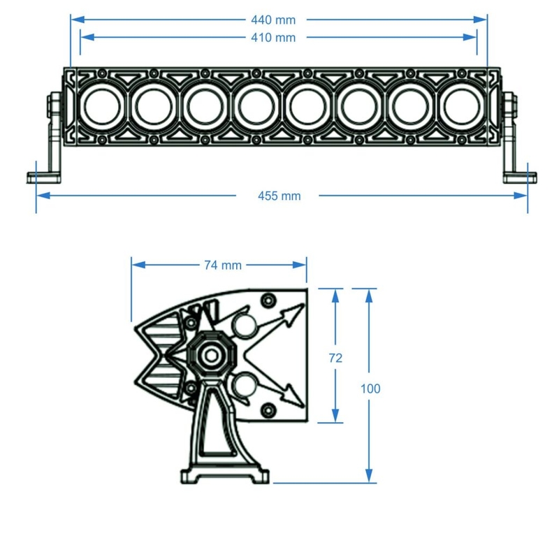 SHARK LED LIGHT BAR 17" HALO RING, CREE LED, 80W LED fényrámpa