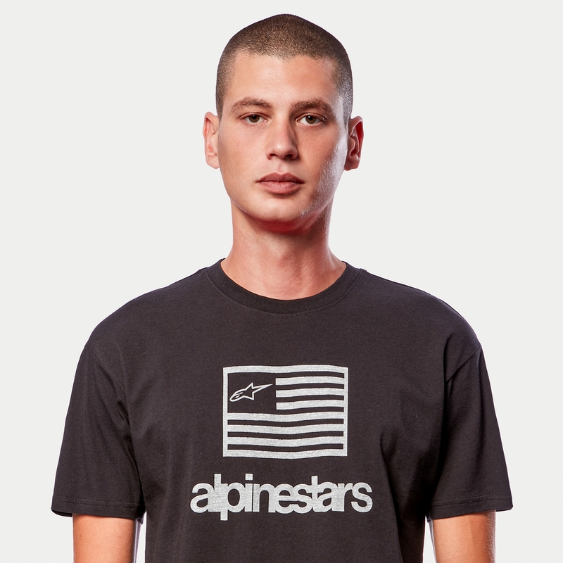Alpinestars Flag Tee rövidujjú trikó fekete-fehér