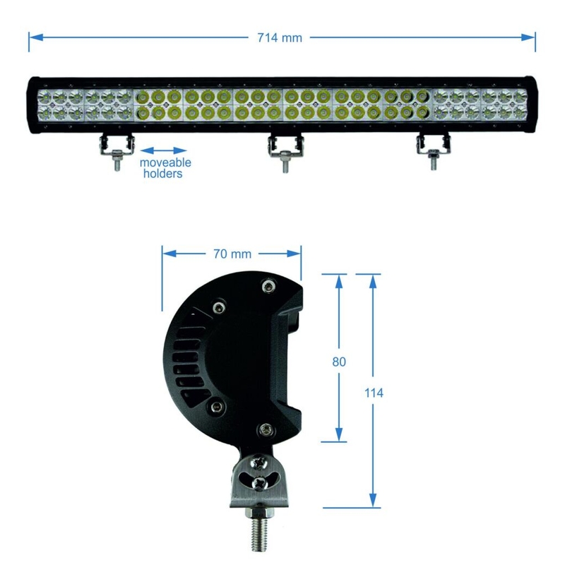 SHARK LED EPISTAR 60*3W 10800 LM 10-30V COMBO 28" LED rámpa