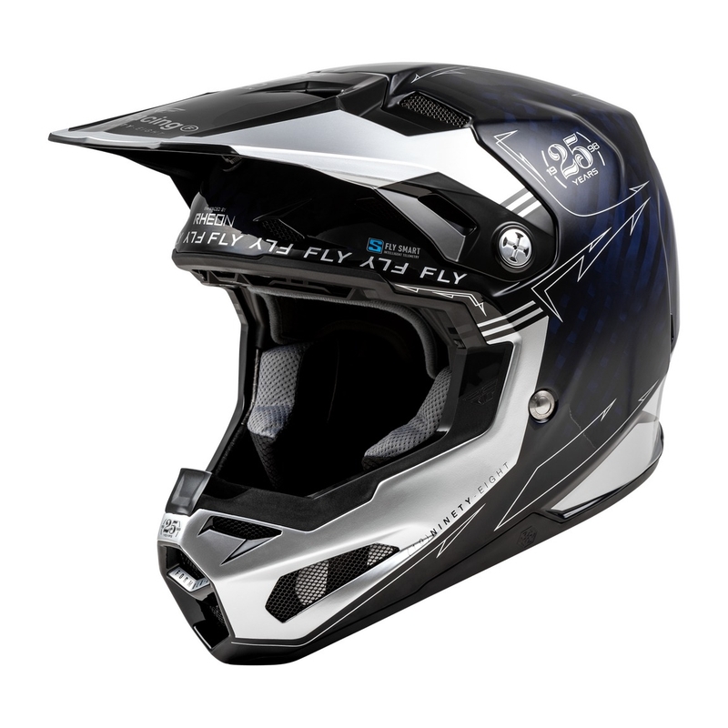 FLY Racing Formula S Carbon motokrossz bukósisak kék-ezüst