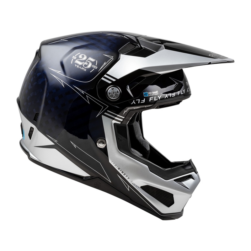 FLY Racing Formula S Carbon motokrossz bukósisak kék-ezüst
