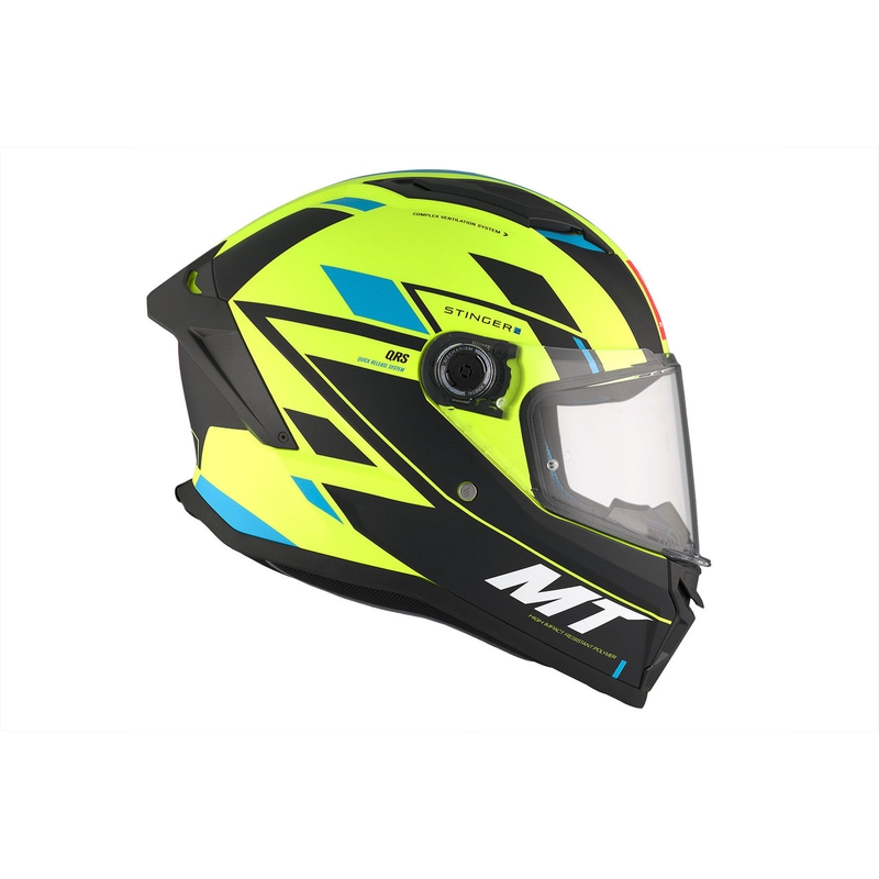 MT Stinger 2 Solid Zivze zárt bukósisak fluo zöld-fekete-kék matt