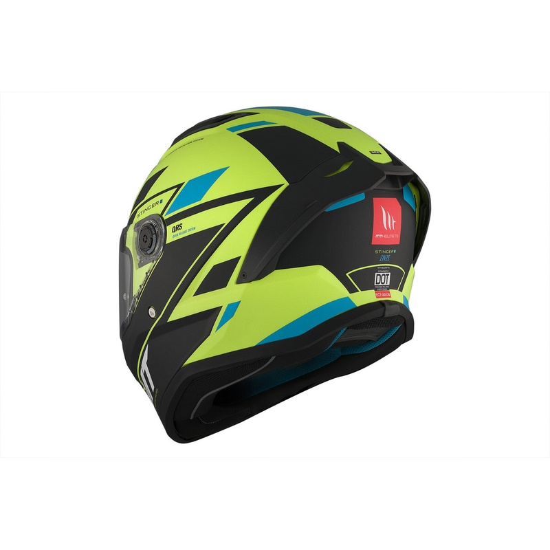 MT Stinger 2 Solid Zivze zárt bukósisak fluo zöld-fekete-kék matt