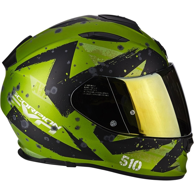 Integrált motoros sisak Scorpion EXO-510 Air Marcus fekete matt-zöld akció kiárusítás