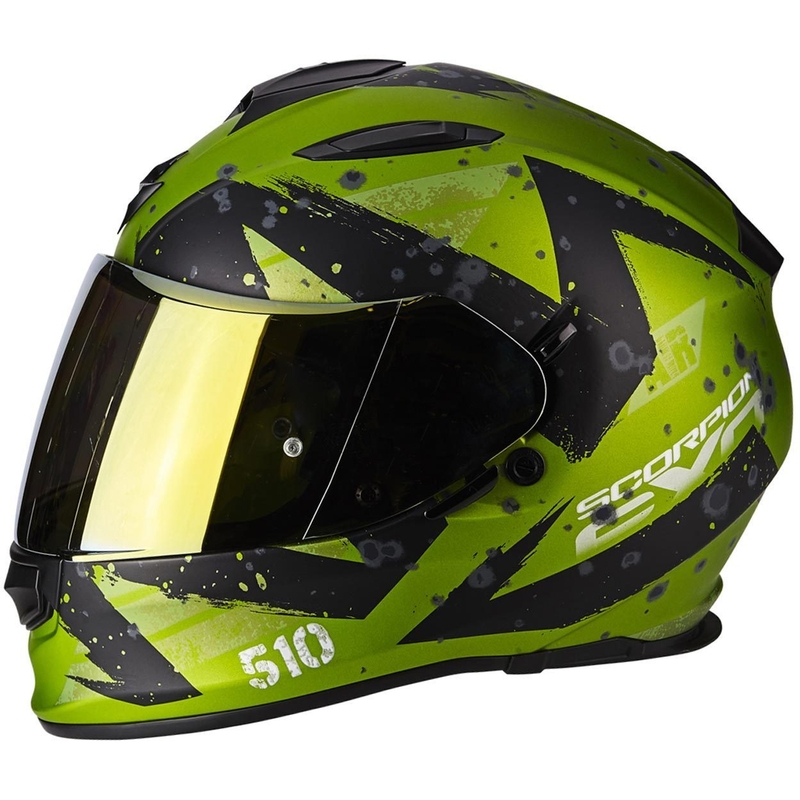Integrált motoros sisak Scorpion EXO-510 Air Marcus fekete matt-zöld akció kiárusítás