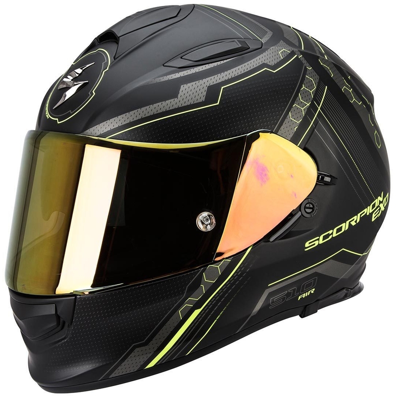 Beépített motoros sisak Scorpion EXO-510 Air Sync fekete matt-fluo sárga