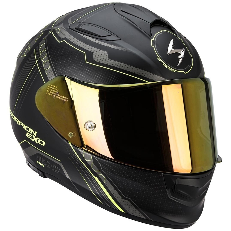 Beépített motoros sisak Scorpion EXO-510 Air Sync fekete matt-fluo sárga