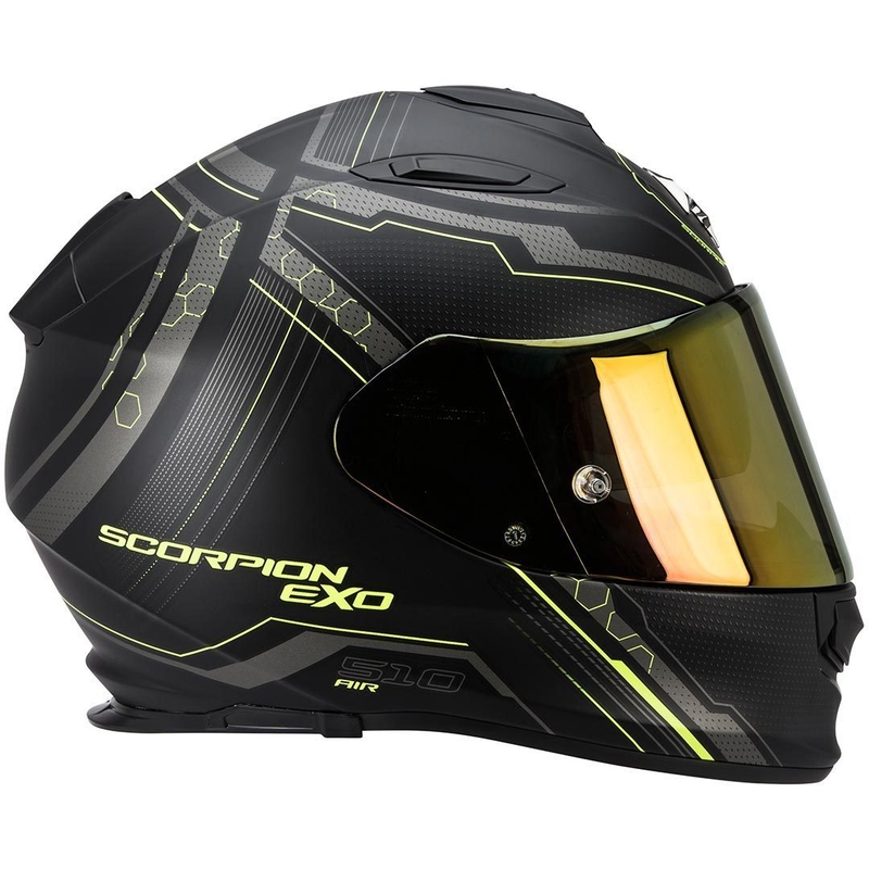 Beépített motoros sisak Scorpion EXO-510 Air Sync fekete matt-fluo sárga
