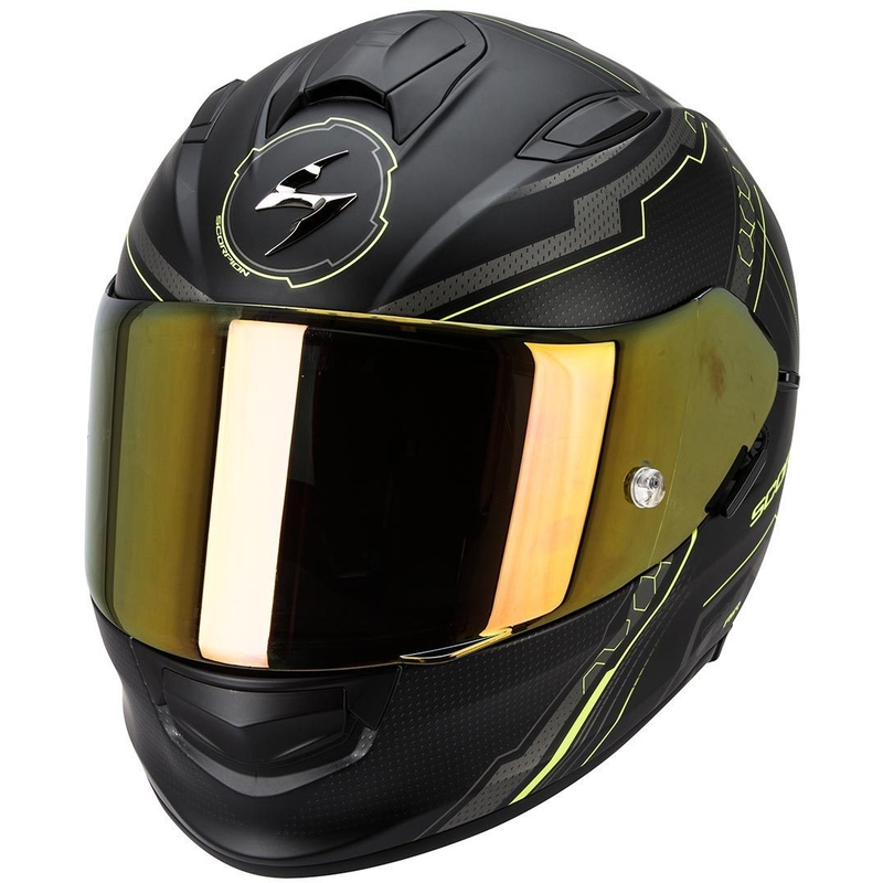 Beépített motoros sisak Scorpion EXO-510 Air Sync fekete matt-fluo sárga