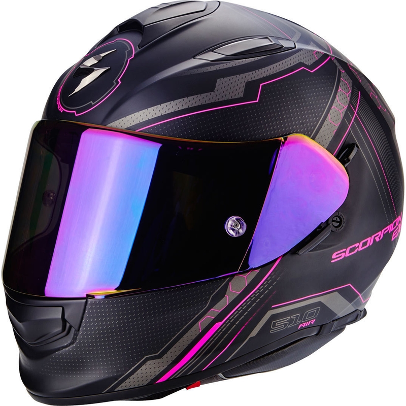 Beépített motoros sisak Scorpion EXO-510 Air Sync fekete matt-rózsaszín