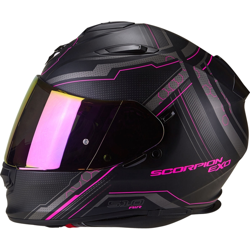 Beépített motoros sisak Scorpion EXO-510 Air Sync fekete matt-rózsaszín