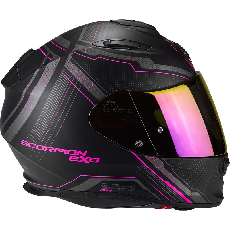 Beépített motoros sisak Scorpion EXO-510 Air Sync fekete matt-rózsaszín