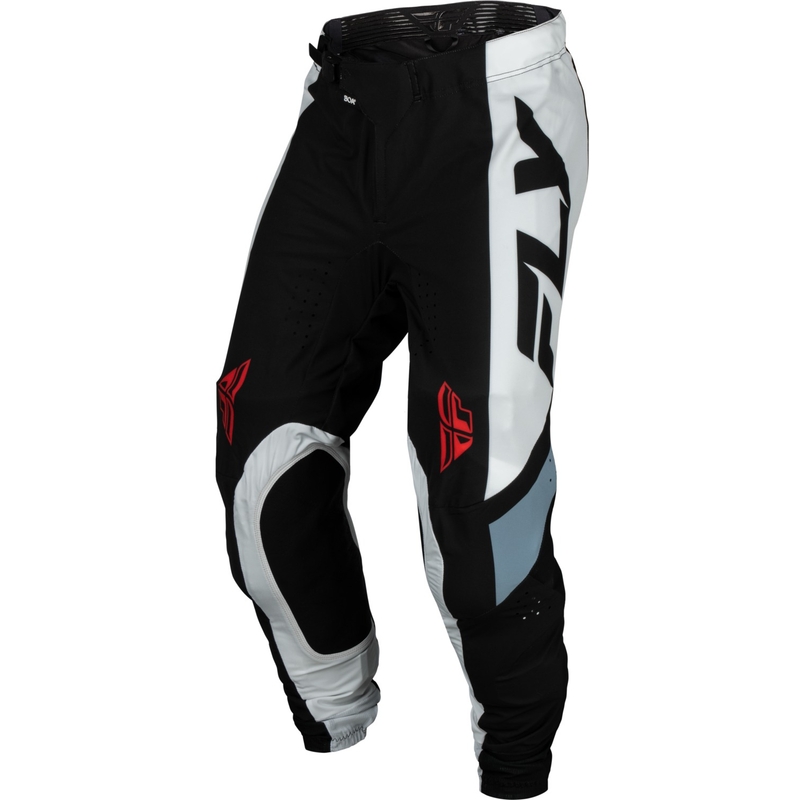 FLY Racing Lite motocross nadrág fekete-fehér-szürke