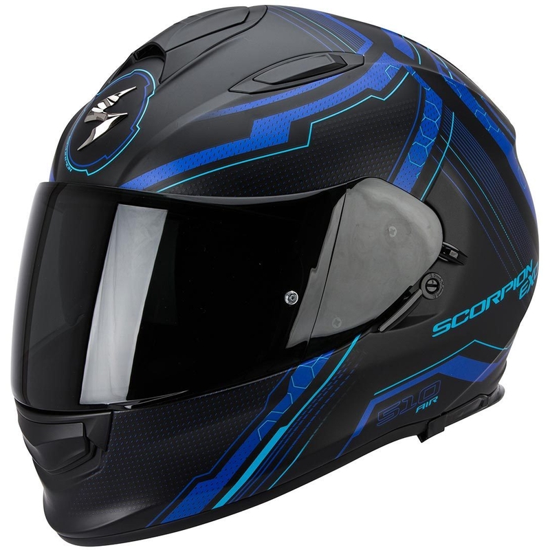 Beépített motoros sisak Scorpion EXO-510 Air Sync fekete matt-kék akció kiárusítás