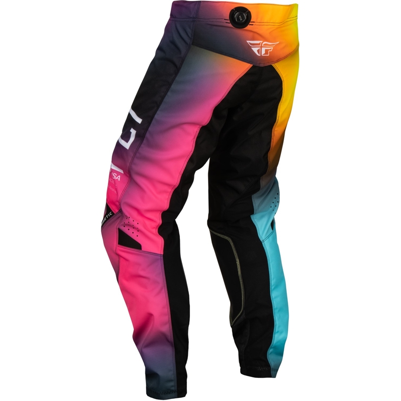 Gyerek motocross nadrág FLY Racing Kinetic Prodigy rózsaszín-kék-fluo sárga akció kiárusítás