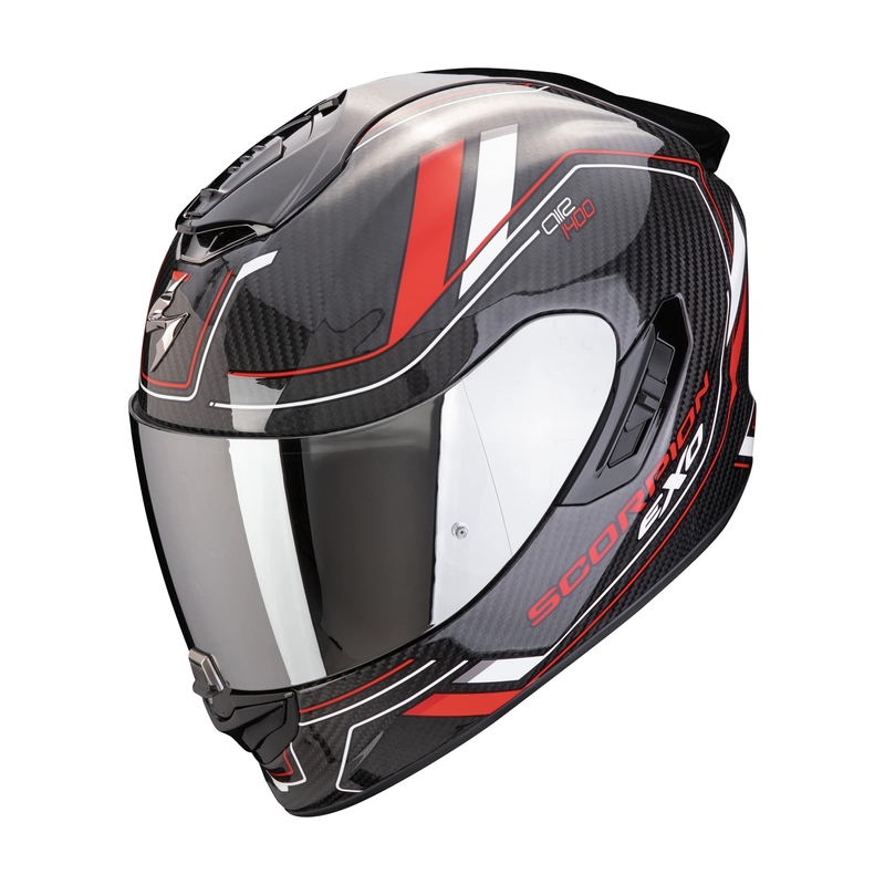 Scorpion EXO-1400 EVO II CARBON AIR MIRAGE zárt bukósisak fekete-piros-fehér-