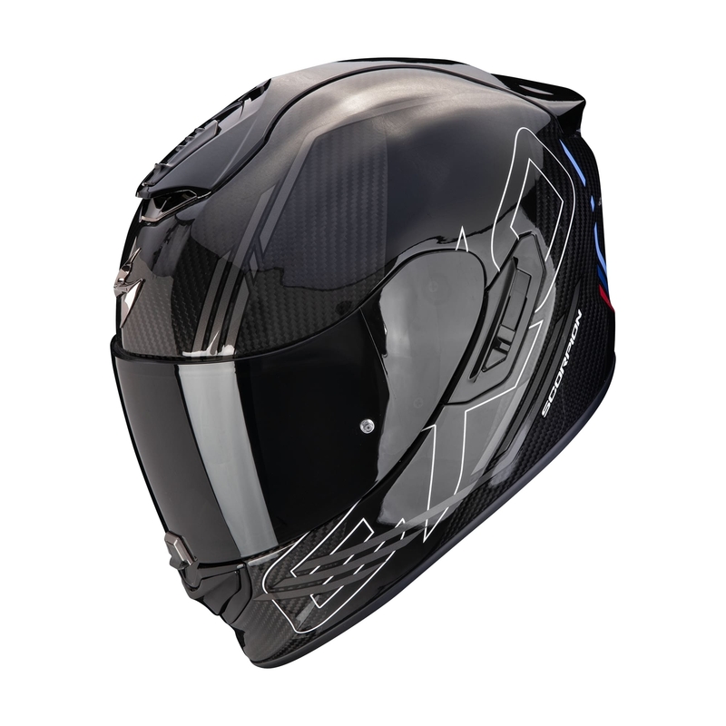 Scorpion EXO-1400 EVO II CARBON AIR REIKA zárt bukósisak fekete-ezüst-kék kiárusítás