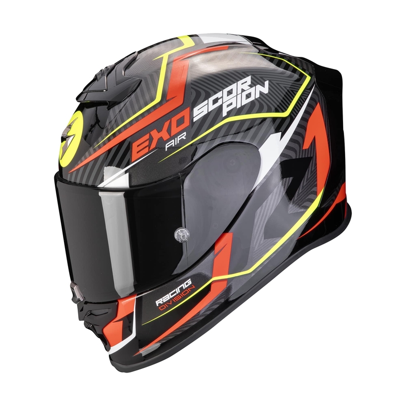 Scorpion EXO-R1 EVO AIR COUP Integrált bukósisak fekete-piros-fluo sárga