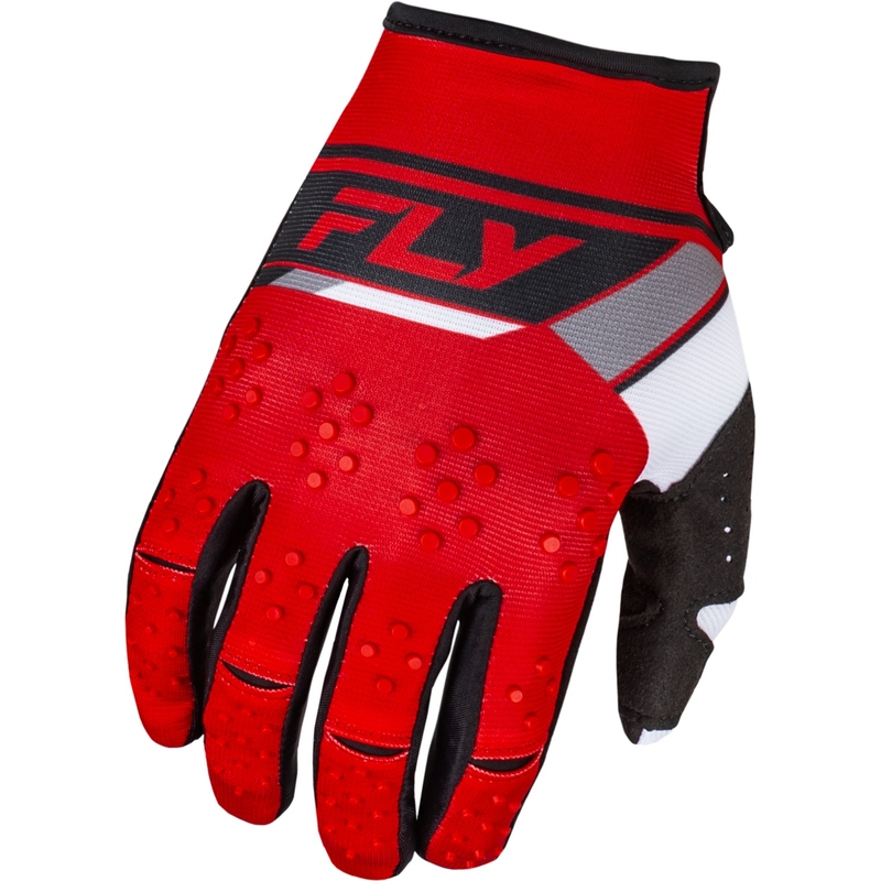 FLY Racing Kinetix Prix 2024 motokrossz kesztyű piros-szürke-fehér
