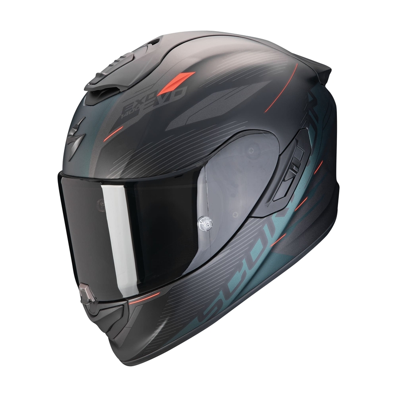 Scorpion EXO-1400 EVO II AIR LUMA zárt bukósisak matt fekete-zöld kiárusítás