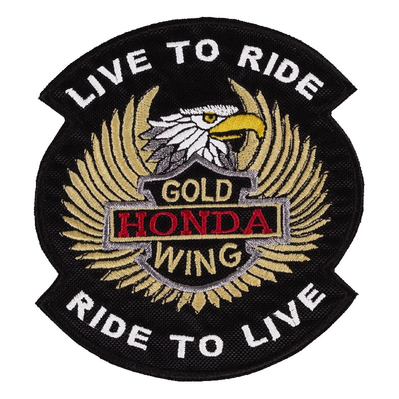 Live to Ride Gold Wing Patch-felvarró kisebb