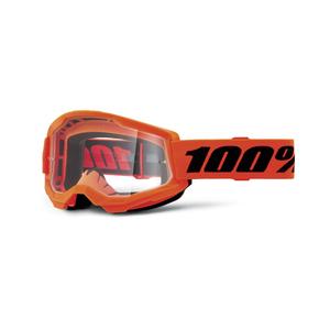 100% STRATA 2 New motocross szemüveg narancssárga (átlátszó plexi)