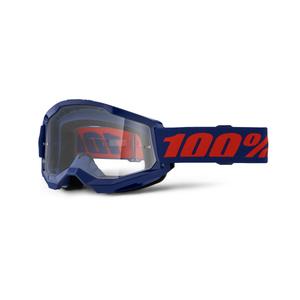 100% STRATA 2 New motocross szemüveg sötét kék (átlátszó plexi)
