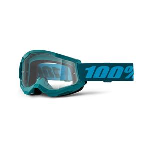 100% STRATA 2 New Stone motocross szemüveg kék (átlátszó plexi)