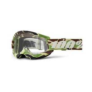 100% STRATA 2 New War Camo motocross szemüveg zöld (átlátszó plexi)