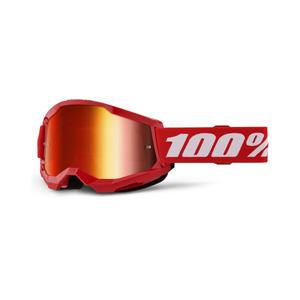 100% STRATA 2 New motokrossz szemüveg piros (piros plexi)