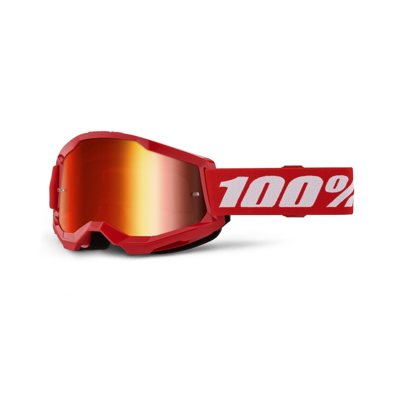100% STRATA 2 New motokrossz szemüveg piros (piros plexi)