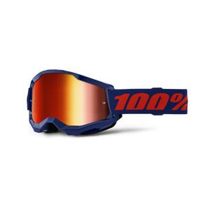 100% STRATA 2 New motokrossz szemüveg kék (piros plexi)