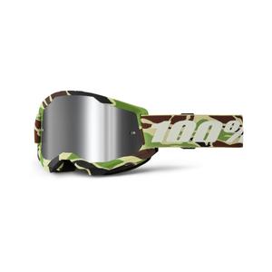 100% STRATA 2 New War Camo motokrossz szemüveg zöld (ezüst plexi)