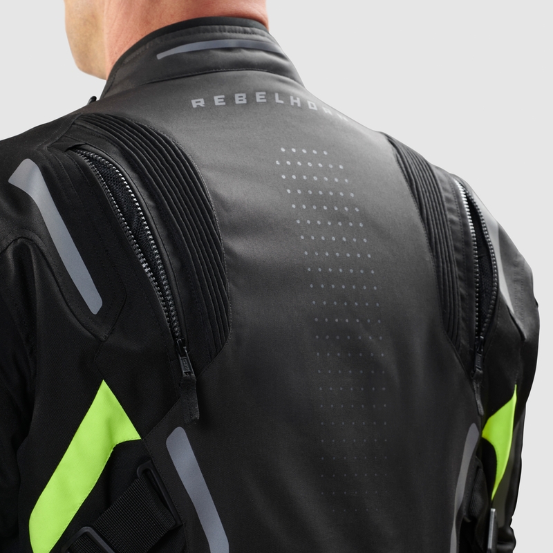 Rebelhorn Hiker IV motoros kabát fekete-antracit-fluo sárga