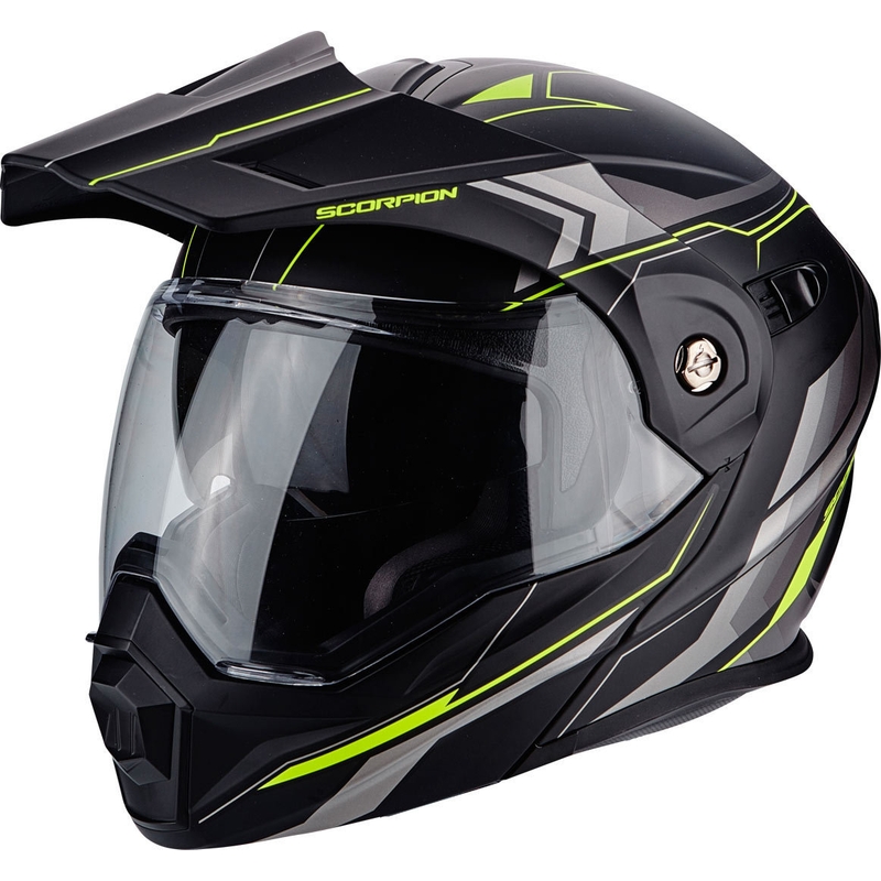 Összecsukható enduro sisak Scorpion ADX-1 Anima fekete matt-fluo sárga eladó kiárusítás